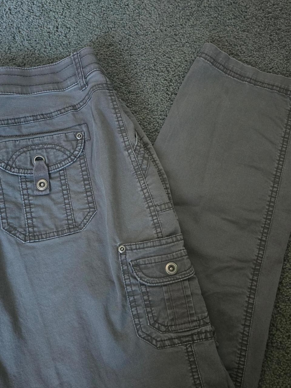 Natural Reflections Women’s Gray Boyfriend Cargo Jeans